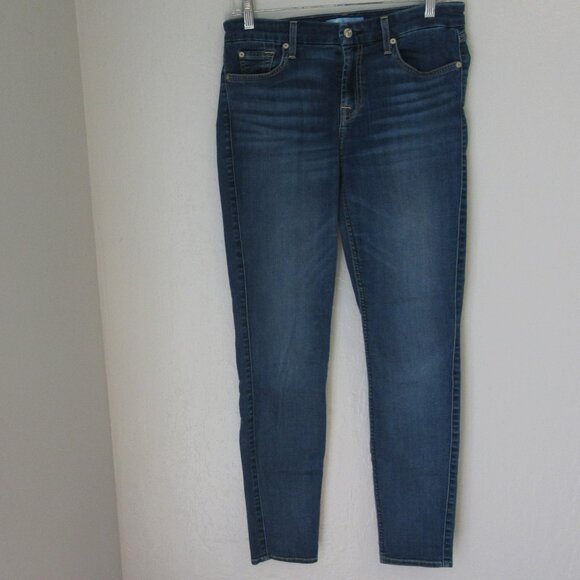 7 For All Mankind Denim - 7 For All Mankind Blue Denim Blair Skinny Jeans Size 29